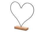 Metalen frame Hart op houten voet Zwart ca. 44 cm, Ophalen of Verzenden, Nieuw