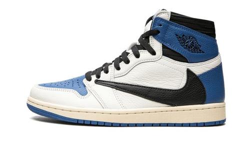Air Jordan 1 Retro High OG SP Travis Scott Fragment Milit..., Kleding | Dames, Schoenen, Blauw, Nieuw, Sneakers of Gympen, Verzenden