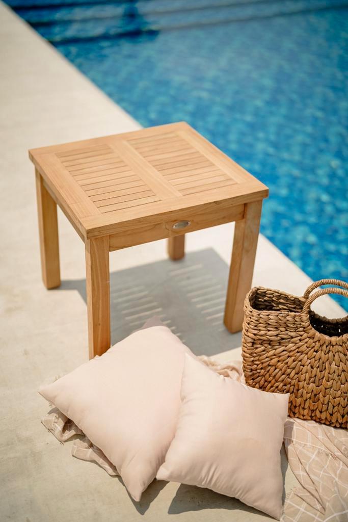 Teak Tuinbijzettafel 50x50 | Houten Tafel | Teakea, Huis en Inrichting, Tafels | Bijzettafels, Minder dan 45 cm, Minder dan 55 cm
