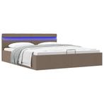 vidaXL Bedframe met hydraulische opslag en LED stof taupe, Verzenden, 200 cm, Stof, 160 cm