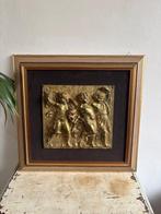 Reliëf, Putti che eseguono Musica - 50 cm - Brons, Antiek en Kunst