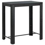 vidaXL Tuinbartafel 100x60,5x110,5 cm poly rattan zwart, Verzenden, Nieuw