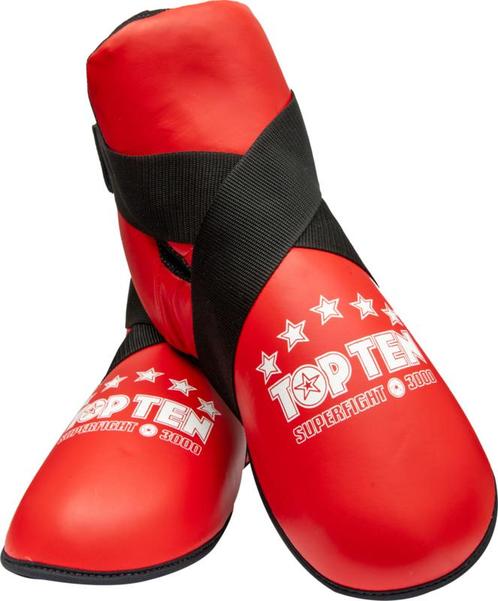 TOP TEN Voetbeschermers Super Fight 3000 Rood (TAEKWONDO), Sport en Fitness, Vechtsporten en Zelfverdediging, Nieuw, Ophalen of Verzenden