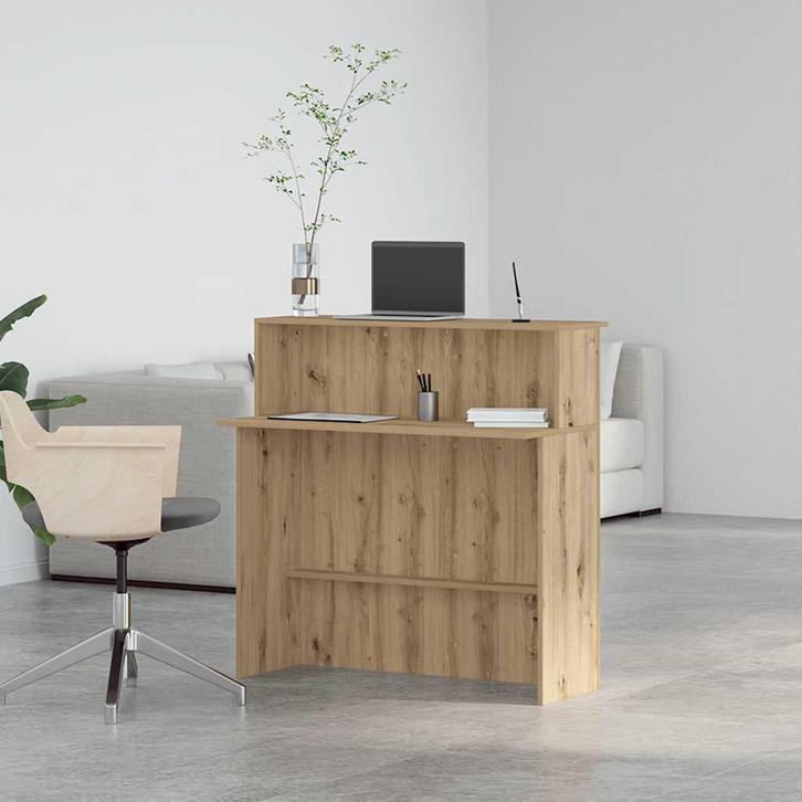vidaXL Receptiebalie 100x50x103,5cm bewerkt hout artisanaal, Huis en Inrichting, Bureaus, Nieuw, Verzenden
