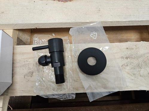 Hoekstopkraan Riko Minimal 3/8x10 Inclusief Rozet Mat Zwart, Doe-het-zelf en Verbouw, Sanitair, Kraan, Nieuw, Ophalen of Verzenden