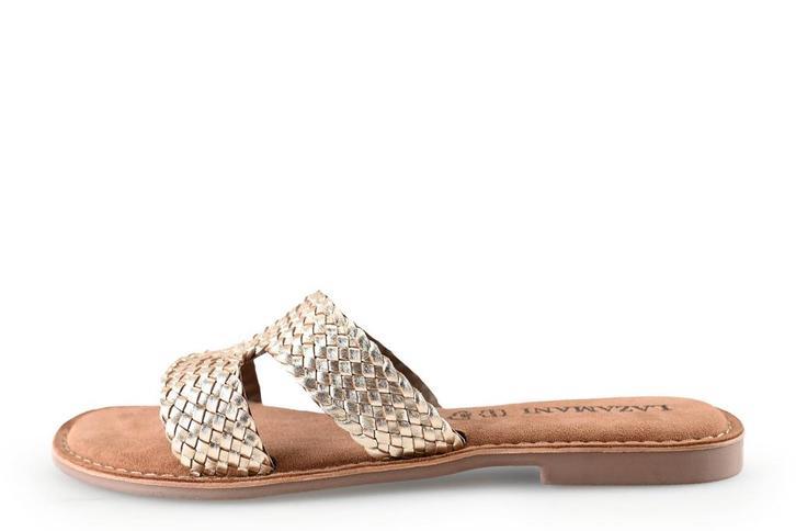 Lazamani Slippers in maat 42 Goud, Kleding | Dames, Schoenen, Overige kleuren, Zo goed als nieuw, Slippers, Verzenden