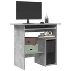 vidaXL Bureau 80x45x74 cm bewerkt hout betongrijs, Verzenden, Nieuw