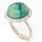 Ring - 18 karaat Witgoud -  8.00ct. tw. Turquoise, Nieuw