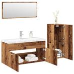 vidaXL 4-delige Badkamermeubelset bewerkt hout oud, Huis en Inrichting, Verzenden, Nieuw