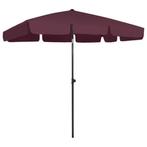 Ruime Strandparasol 200x125cm Bordeaux | Retourdeal 46%, Tuin en Terras, Ophalen of Verzenden, Nieuw, 1 tot 2 meter, Strandparasol