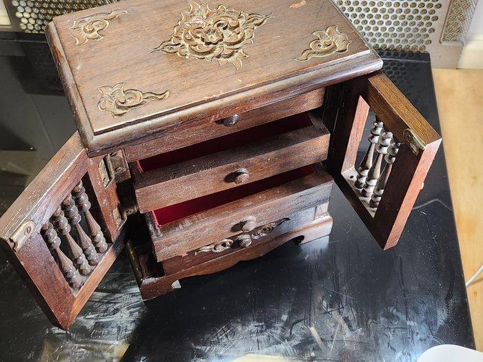 Sieradendoos - Hout - kleine kast 1930-40, Antiek en Kunst, Curiosa en Brocante