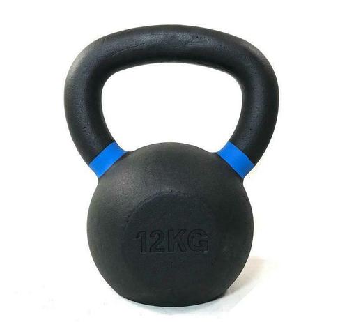 Gietijzeren kettlebells met poeder coating 12 kg, Sport en Fitness, Fitnessmaterialen, Kettlebell, Nieuw, Ophalen of Verzenden