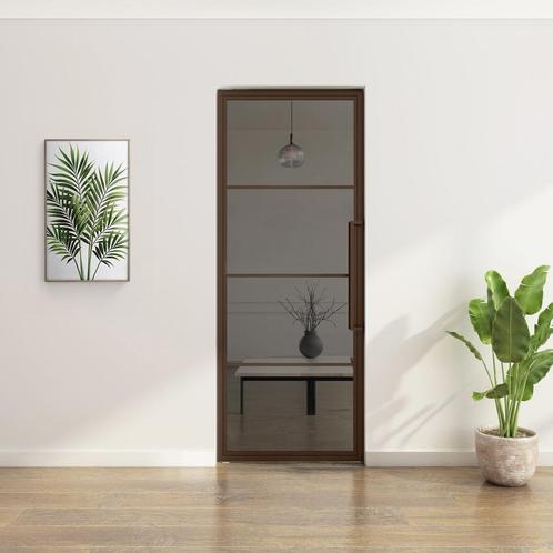 Stalen Taatsdeur - Brons - 4 Vlaks - Rook glas, Doe-het-zelf en Verbouw, Deuren en Horren, Nieuw, Metaal, Overige typen, 200 tot 215 cm