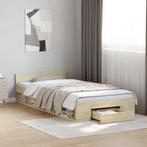 vidaXL Bedframe met lade bewerkt hout sonoma eikenkleurig, Eenpersoons, Bruin, Verzenden, Nieuw