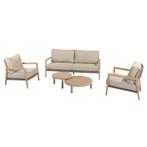 Julia stoel bank loungeset 5 delig brushed teak 4 Seasons, Tuin en Terras, Tuinsets en Loungesets, Ophalen of Verzenden, Nieuw