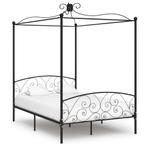 vidaXL Hemelbedframe metaal zwart 140x200 cm, Verzenden, Zwart, 140 cm, 200 cm