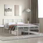 vidaXL Bedframe met hoofd- en voeteneinde metaal wit 160x200, Huis en Inrichting, Slaapkamer | Bedden, Verzenden, Wit, 200 cm