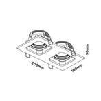 Inbouwspot AquaSplash Kiana 2 GU10 2-Lichts 20x10x9 cm Zwart, Ophalen of Verzenden, Nieuw