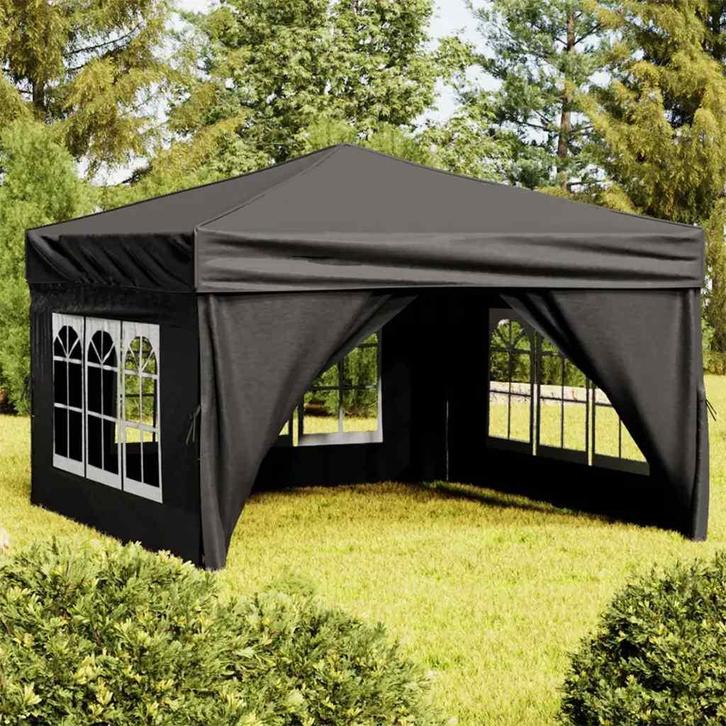 vidaXL Partytent inklapbaar met zijwanden 3x3 m zwart, Tuin en Terras, Partytenten, Partytent, Nieuw, Verzenden