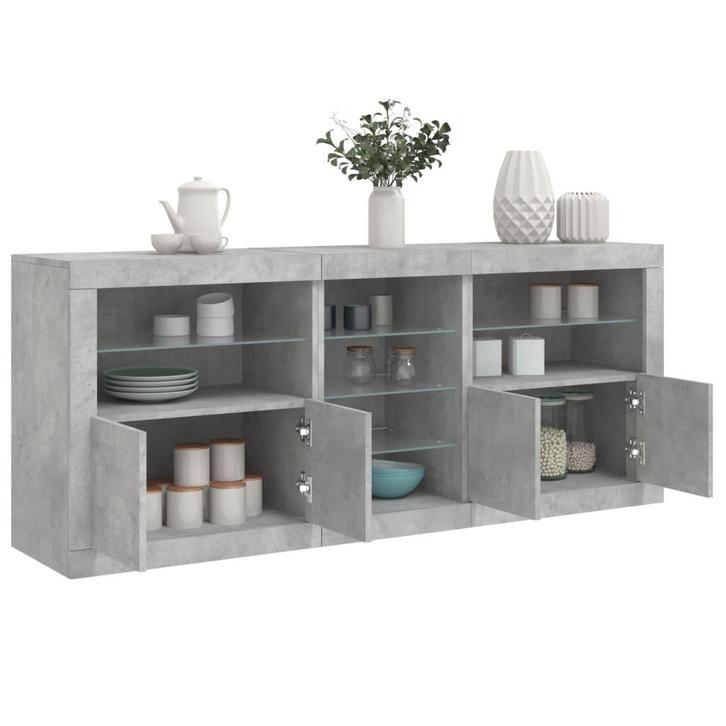 vidaXL Dressoir met LED-verlichting 181,5x37x67 cm, Huis en Inrichting, Kasten | Dressoirs, 75 cm of meer, Nieuw, Minder dan 50 cm