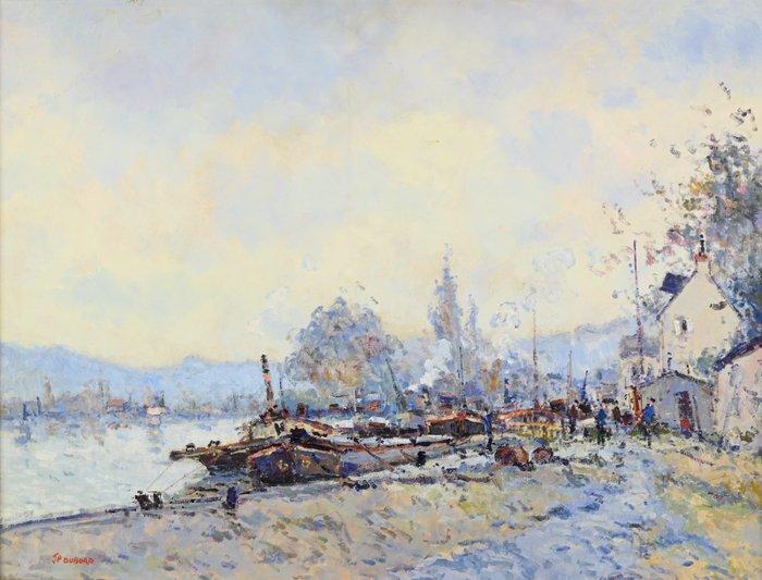 Jean Pierre Dubord (né en 1949) - Péniches dans le Bras de, Antiek en Kunst, Kunst | Schilderijen | Klassiek