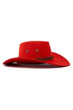 Cowboyhoed Rood Suede Rode Suedelook Cowboy Western Hoed Tou, Ophalen of Verzenden, Nieuw, Carnaval
