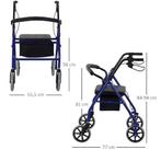 Opvouwbare Rollator met Verstelbare Zitting en Voetensteun, Verzenden, Nieuw