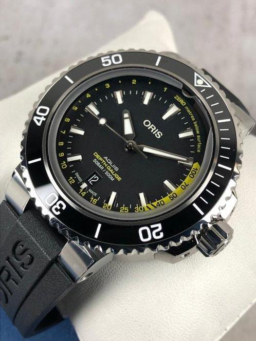 Oris - Aquis Depth Gauge Automatic 50BAR - 01 733 7755, Sieraden, Tassen en Uiterlijk, Horloges | Heren