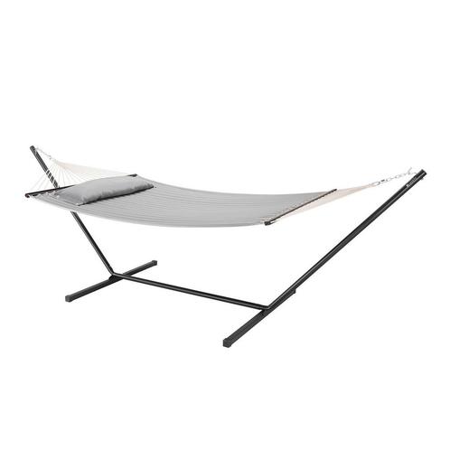 Hangmat Cata - Lichtgrijs - Incl. Onderstel & Kussen, Tuin en Terras, Hangmatten, Nieuw, Verzenden