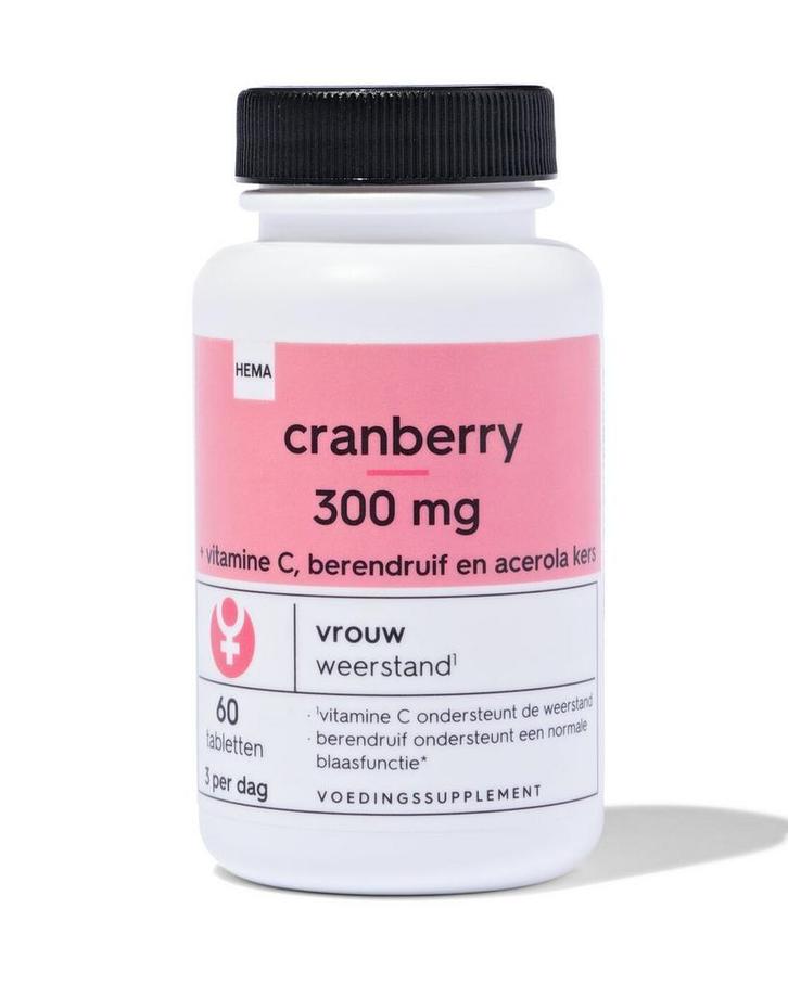 HEMA Cranberry 300 mg 60 stuks, Sport en Fitness, Gezondheidsproducten en Wellness, Nieuw, Verzenden