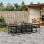 vidaXL 11-delige Tuinset poly rattan zwart, Meer dan 8 zitplaatsen, Nieuw, Tuinset, Verzenden