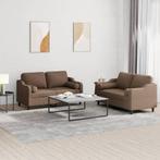 vidaXL 2-delige Loungeset met kussens stof bruin, Huis en Inrichting, Verzenden, 150 tot 200 cm, Nieuw, Stof