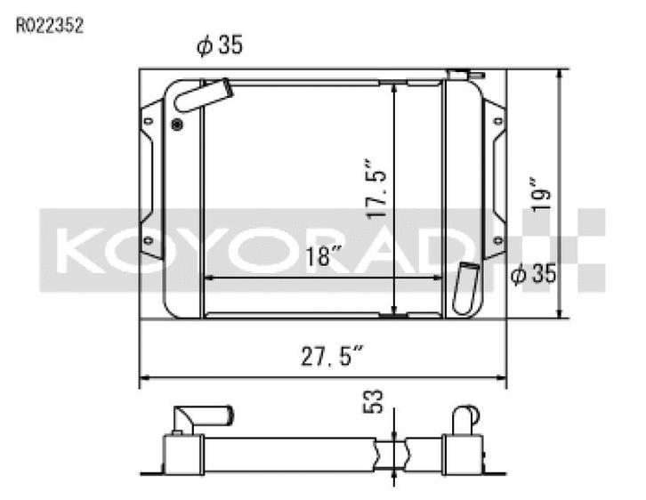 Koyo 70-78 Datsun 240/260/280Z (MT) Radiator - R022352, Auto-onderdelen, Motor en Toebehoren, Ophalen of Verzenden