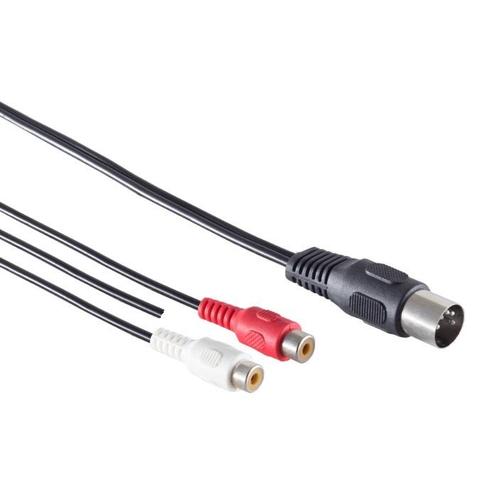 DIN 5-pins (m) - Tulp stereo 2RCA (v) audio, Audio, Tv en Foto, Overige Audio, Tv en Foto, Ophalen of Verzenden