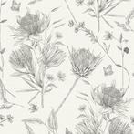 Profhome 394272-GU Bloemen behang floral mat wit zwart 5,33, Huis en Inrichting, Stoffering | Behang, Verzenden