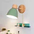 Houten Scandinavische Wandlamp Met Schakelaar E27, Huis en Inrichting, Lampen | Wandlampen, Verzenden, Nieuw