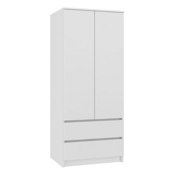 Kledingkast wit 90 cm met legplanken en roedestang Wit