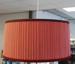 Hanglamp met ronde rode stoffen kap met vouw ribbels, Nieuw, Stof