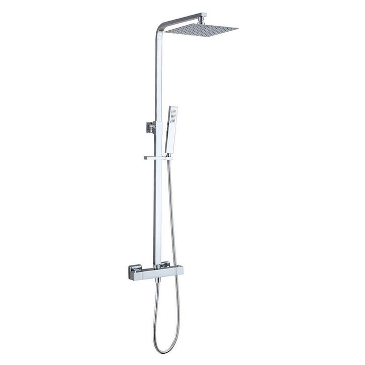 Regendoucheset BWS Thermostatisch Square met Handdouche, Doe-het-zelf en Verbouw, Sanitair, Kraan, Nieuw, Chroom, Ophalen of Verzenden