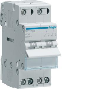 Hager modulaire inbouwschakelaar | Omschakelaar 40A, 2-polig, Doe-het-zelf en Verbouw, Elektra en Kabels, Nieuw, Ophalen of Verzenden