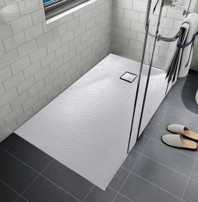 Saniclear Naxos SMC douchebak stone-look 120 x 90 cm wit mat, Doe-het-zelf en Verbouw, Sanitair, Douche, Nieuw, Ophalen of Verzenden