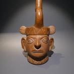 Moche, Peru, Terracotta Huaco mannelijk portret, Verzamelen, Mineralen en Fossielen