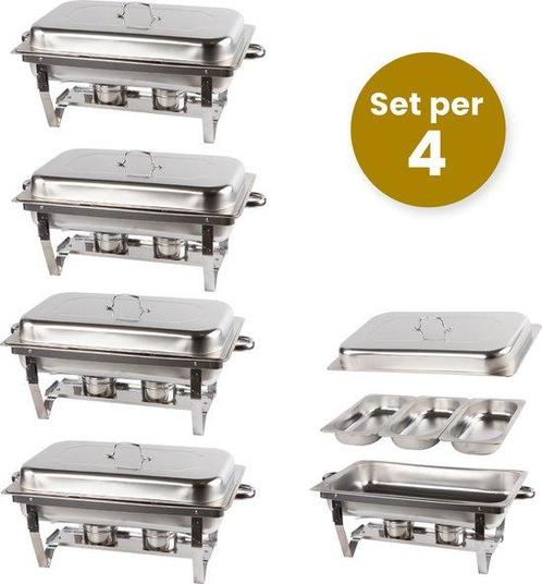 Alora Chafing Dish Chrome 3 Bakken Per 4 Stuks ! - Voedsel, Huis en Inrichting, Keuken | Keukenbenodigdheden, Nieuw