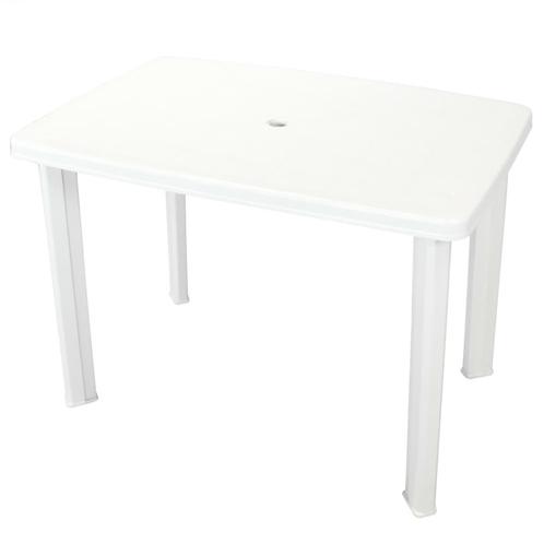 vidaXL Tuintafel 101x68x72 cm kunststof wit, Tuin en Terras, Tuintafels, Nieuw, Kunststof, Verzenden
