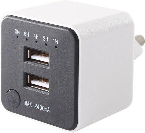 SHI - USB-lader met timer 2xUSB ( Save Battery Life ), Audio, Tv en Foto, Audiokabels en Televisiekabels, Nieuw, Ophalen of Verzenden