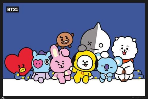 Poster BT21 Group Blue 91,5x61cm, Verzamelen, Posters, Nieuw, A1 t/m A3, Verzenden