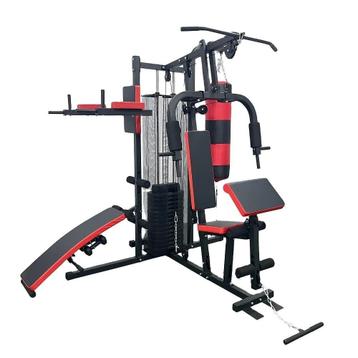 Krachtstation - home gym - met 68 kg gewicht - en bokszak beschikbaar voor biedingen