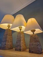 Lamp - Rotan - Set van drie grote luxe rotan tafellampen