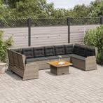 vidaXL 7-delige Loungeset met kussens poly rattan grijs, Tuin en Terras, Verzenden, Nieuw, Rotan, Loungeset