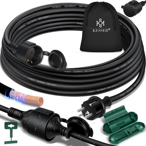 KESSER® Verlengkabel 5 meter voor binnen en buiten IP44 - Zw, Tuin en Terras, Tuinmeubel-accessoires, Nieuw, Verzenden